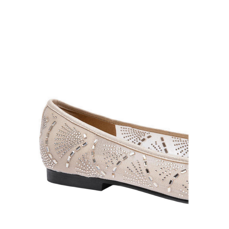 Women's Celeska Crystal Bow Flats - Natural