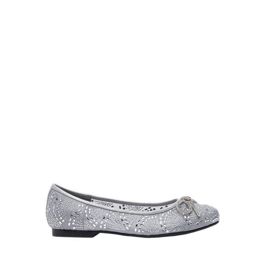 Women's Celeska Crystal Bow Flats - Grey