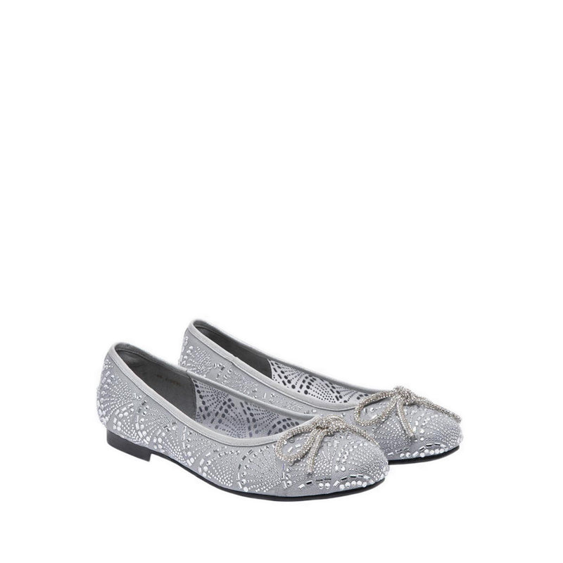 Women's Celeska Crystal Bow Flats - Grey