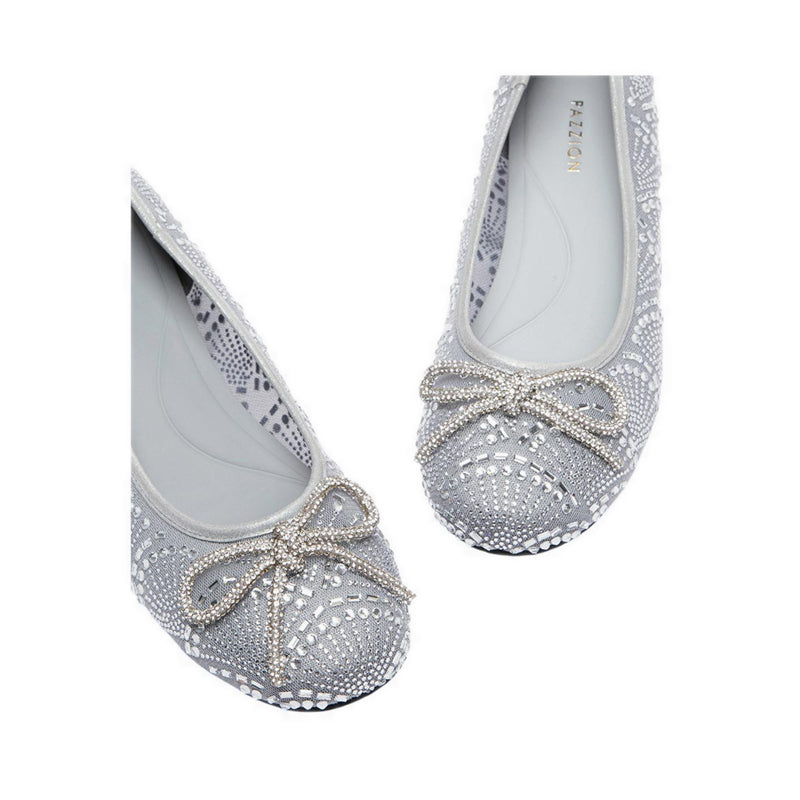 Women's Celeska Crystal Bow Flats - Grey
