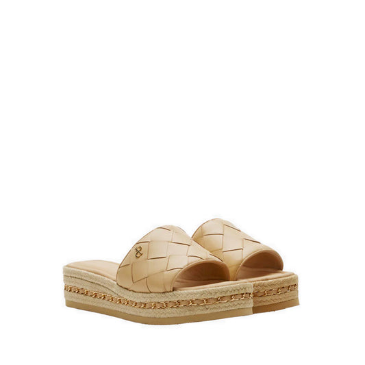 Pazzion Clare Woven Slides - Natural