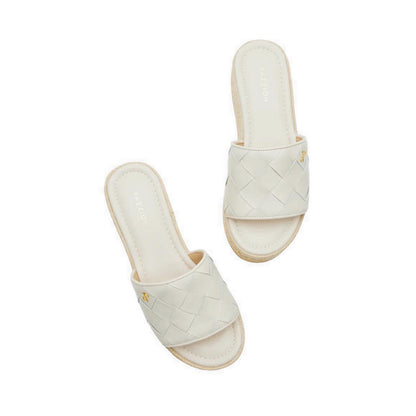 Clare Woven Slides - Beige