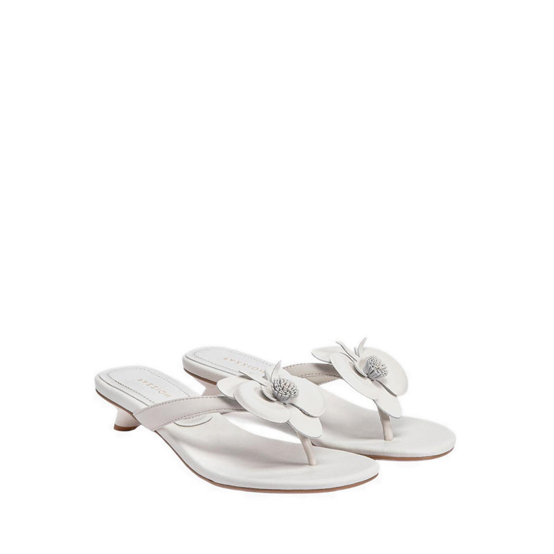 Women's Davielle Orchid Leather Sandal Heels - Beige