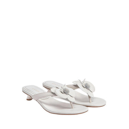 Women's Davielle Orchid Leather Sandal Heels - Beige