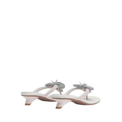 Women's Davielle Orchid Leather Sandal Heels - Beige