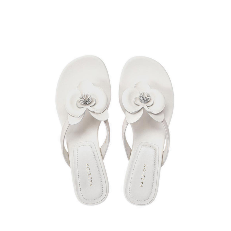 Women's Davielle Orchid Leather Sandal Heels - Beige