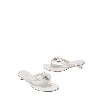 Women's Davielle Orchid Leather Sandal Heels - Beige