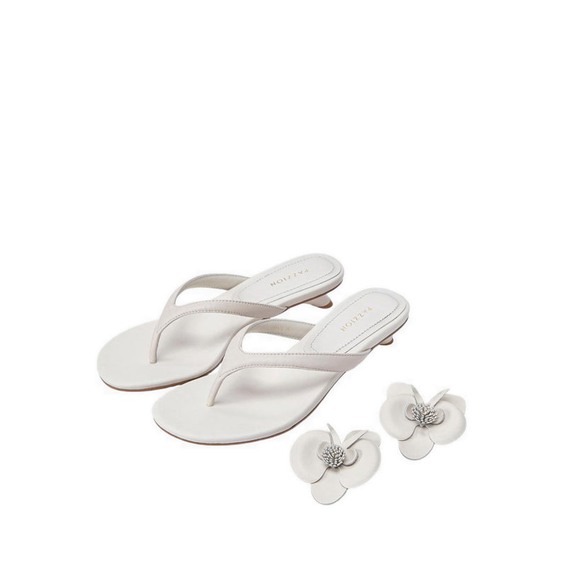 Women's Davielle Orchid Leather Sandal Heels - Beige