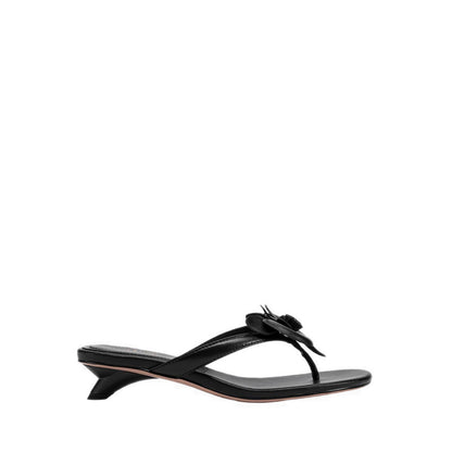 Women's Davielle Orchid Leather Sandal Heels - Black