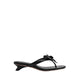 Women's Davielle Orchid Leather Sandal Heels - Black