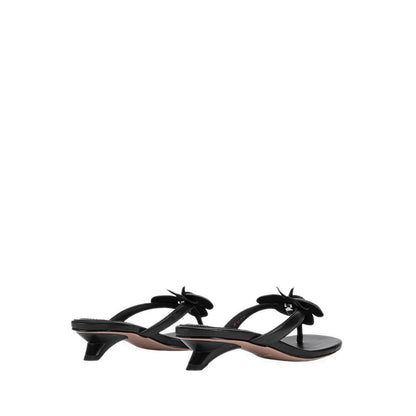 Women's Davielle Orchid Leather Sandal Heels - Black