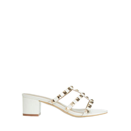 Pazzion Women's Dion Studded Slide Sandals - White