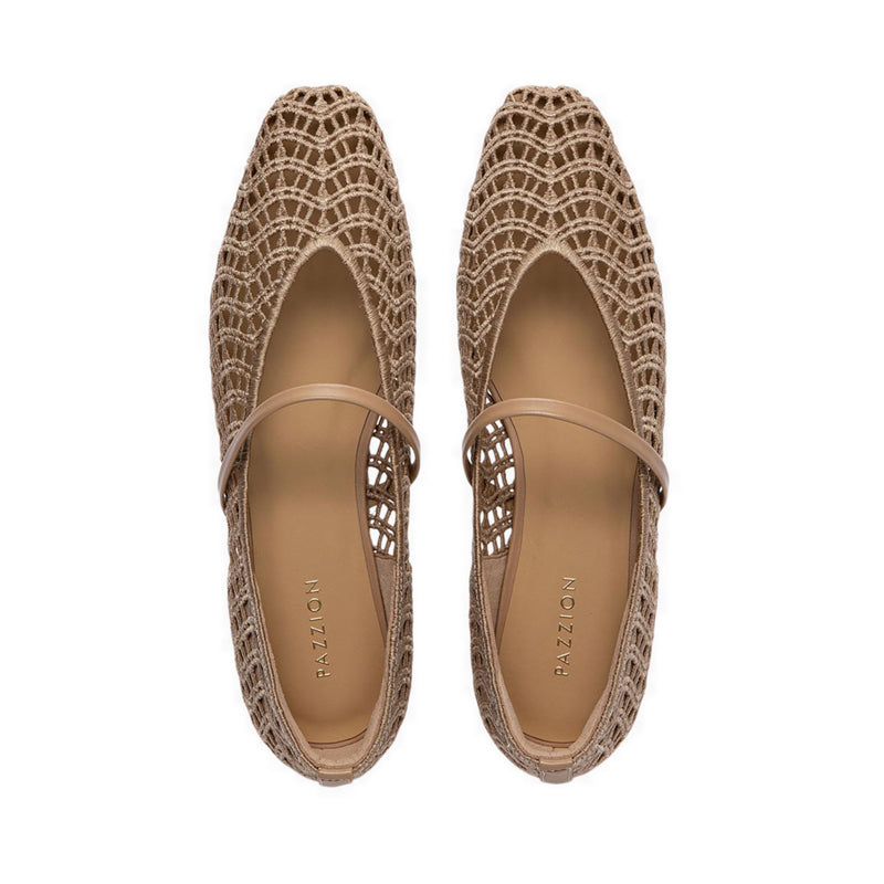 Pazzion Women's Dovira Woven Embossed Flats - Natural