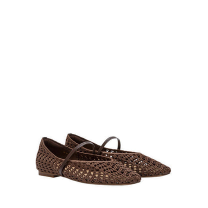 Pazzion Women's Dovira Woven Embossed Flats - Brown