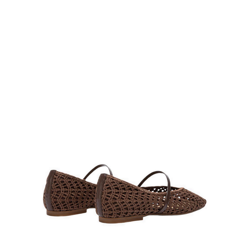 Pazzion Women's Dovira Woven Embossed Flats - Brown