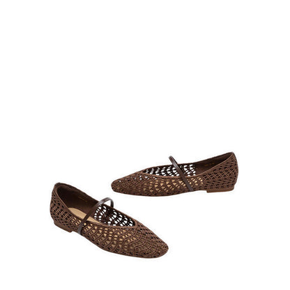 Pazzion Women's Dovira Woven Embossed Flats - Brown