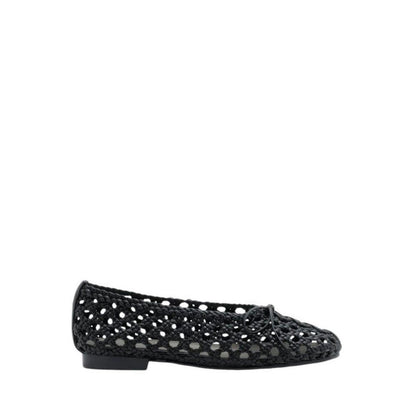 Enya Woven Bow Flats - Black