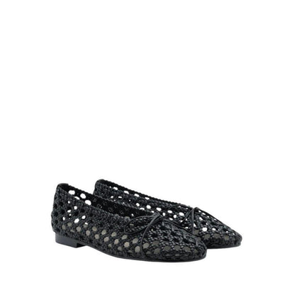 Enya Woven Bow Flats - Black