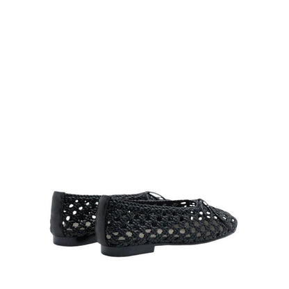 Enya Woven Bow Flats - Black