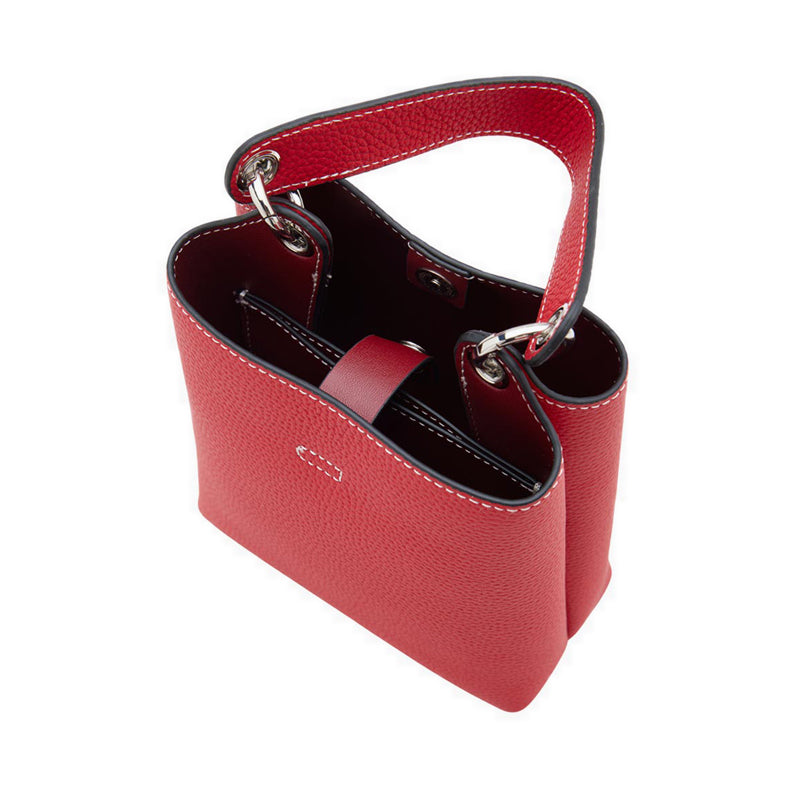Pazzion Women's Estelle Leather Mini Bucket Bag - Red