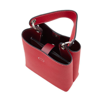 Pazzion Women's Estelle Leather Mini Bucket Bag - Red
