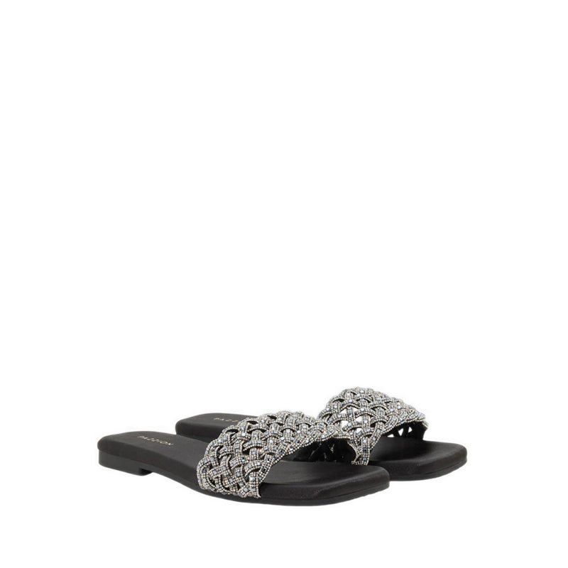 Pazzion Women's Wilda Crystal Embellished Slides - Black