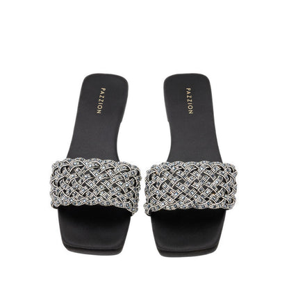 Pazzion Women's Wilda Crystal Embellished Slides - Black