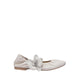 Women's Fiorale Orchid Strap Ballet Leather Mary Janes - Beige