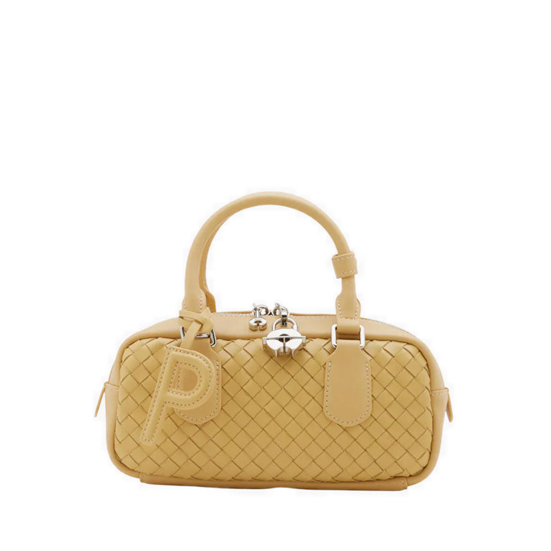Fiorella Woven Leather Bag - Yellow