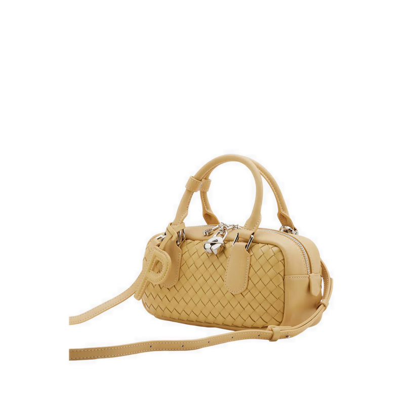 Fiorella Woven Leather Bag - Yellow
