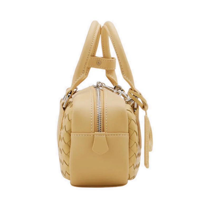 Fiorella Woven Leather Bag - Yellow