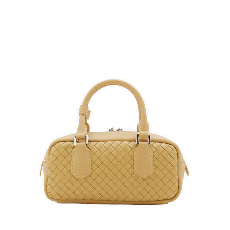 Fiorella Woven Leather Bag - Yellow