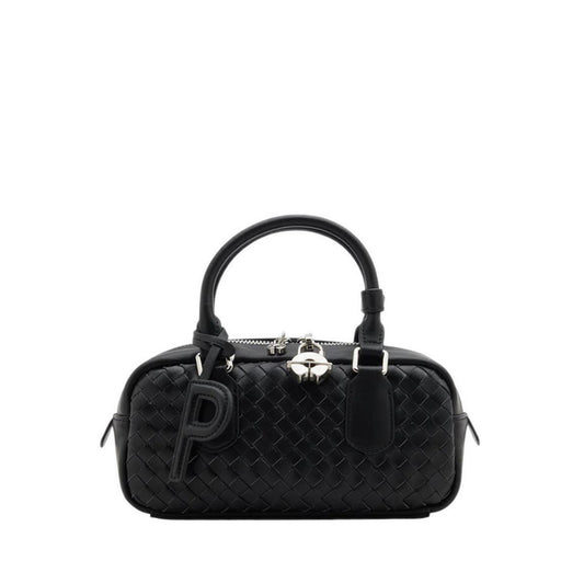 Fiorella Woven Leather Bag - Black