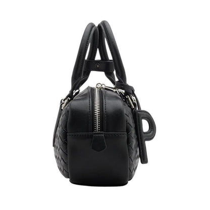 Fiorella Woven Leather Bag - Black