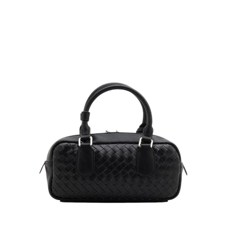 Fiorella Woven Leather Bag - Black