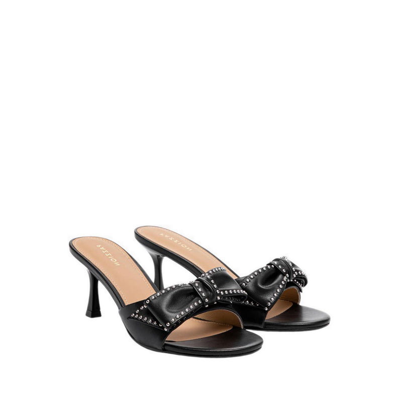 Women's Florivyn Bow Leather Kitten Heels - Black