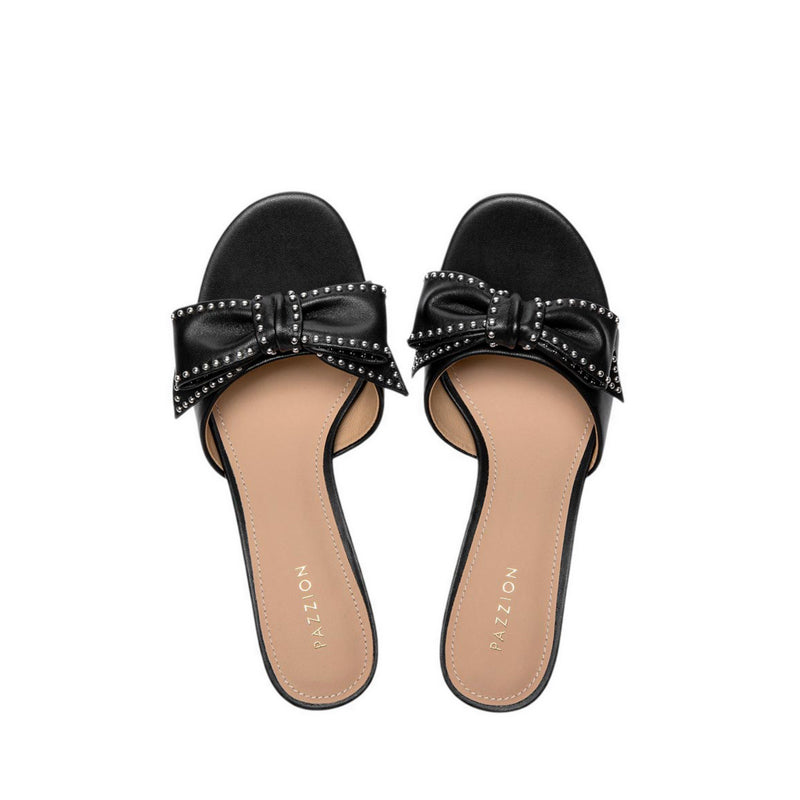 Women's Florivyn Bow Leather Kitten Heels - Black