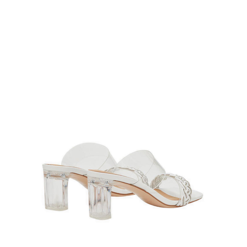 Pazzion Women's Freya Crystal Embellished Woven Sandal Heels - Beige