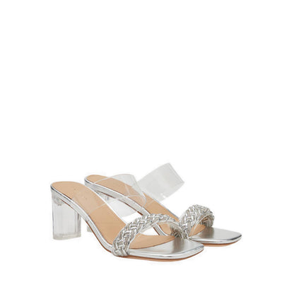 Pazzion Women's Freya Crystal Embellished Woven Sandal Heels - Silver