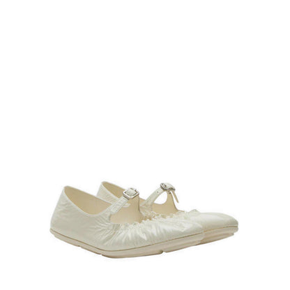 Pazzion Frieda Ruched Patent Mary Janes - Beige