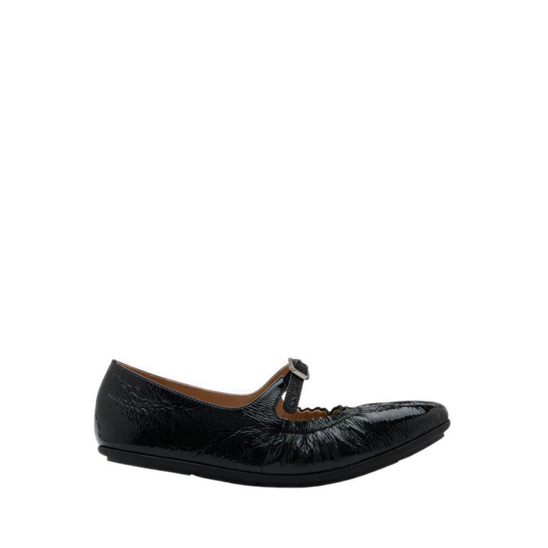 Pazzion Frieda Ruched Patent Mary Janes - Black