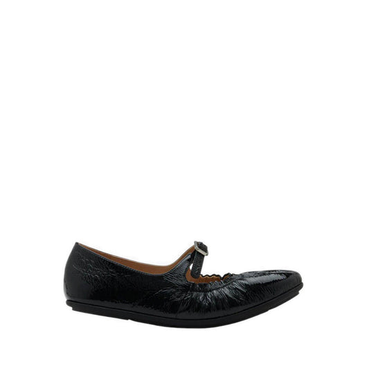 Pazzion Frieda Ruched Patent Mary Janes - Black