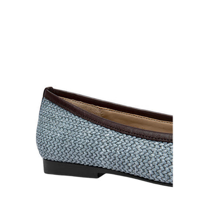 Pazzion Women's Georgia Tweed Toe Cap Bow Flats - Blue