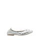 Gia Bow Square Toe Flats - Silver