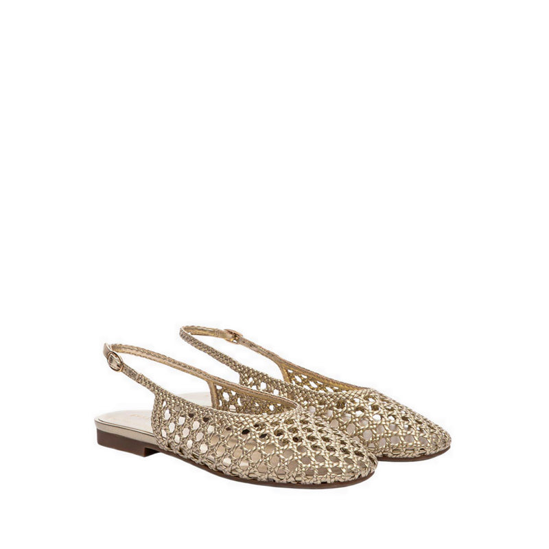 Pazzion Women's Ginevra Woven Slingback Flats - Gold