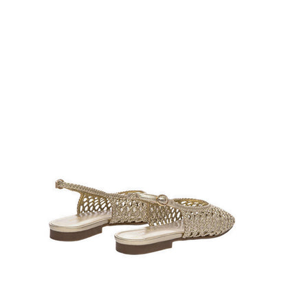 Pazzion Women's Ginevra Woven Slingback Flats - Gold