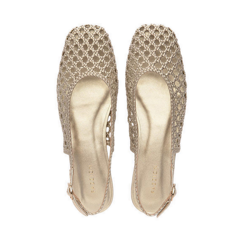 Pazzion Women's Ginevra Woven Slingback Flats - Gold