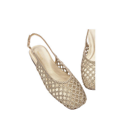 Pazzion Women's Ginevra Woven Slingback Flats - Gold