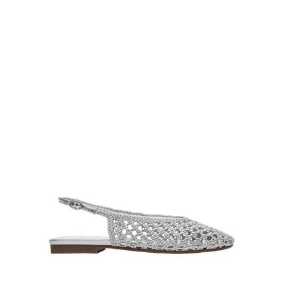 Pazzion Women's Ginevra Woven Slingback Flats - Silver