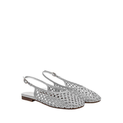 Pazzion Women's Ginevra Woven Slingback Flats - Silver
